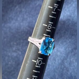 Blue Topaz Gemstone Silver Ring 
size 9